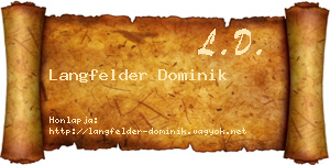 Langfelder Dominik névjegykártya
